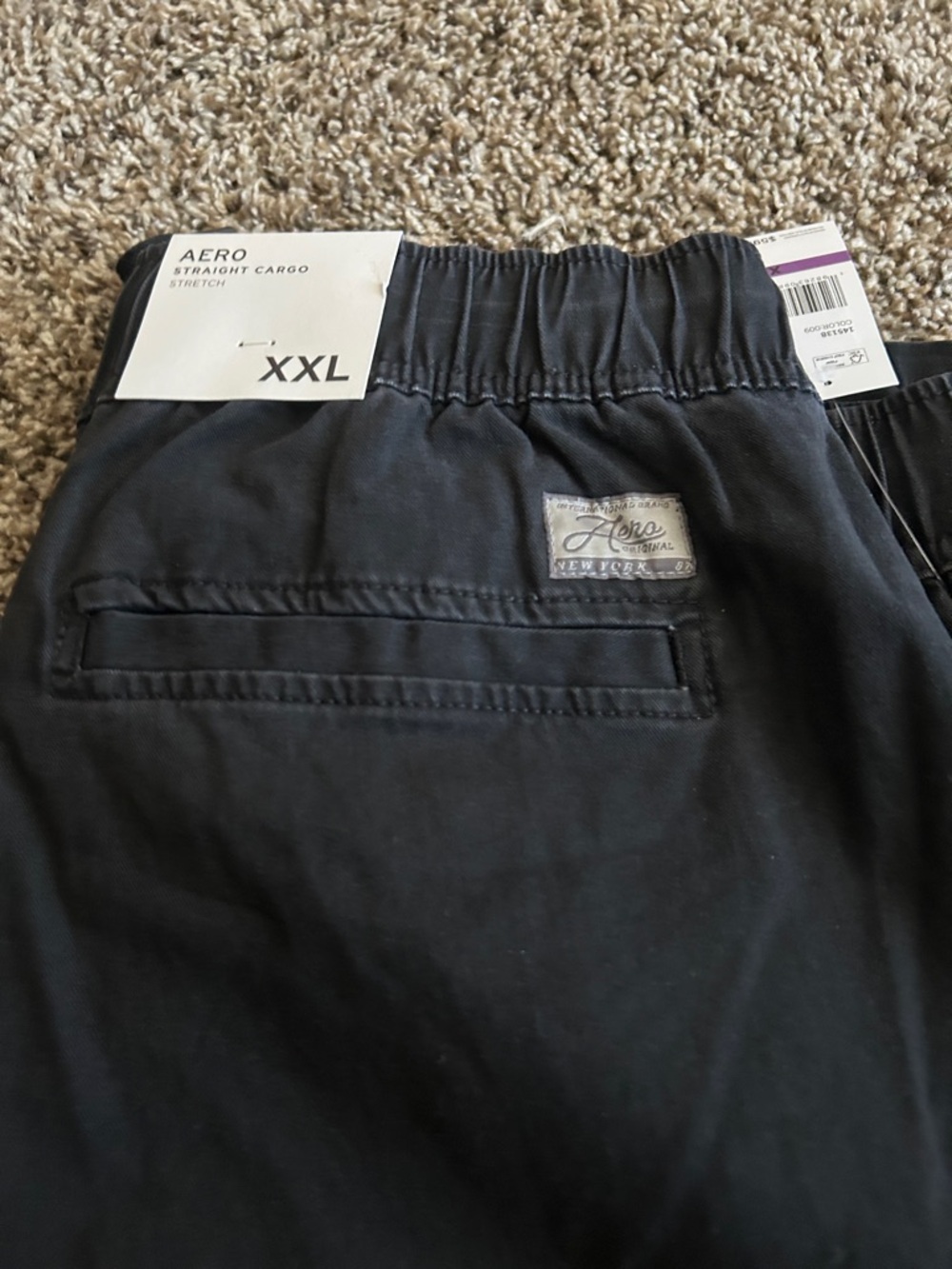 Aeropostale Men’s Straight Cargo Pants - Black